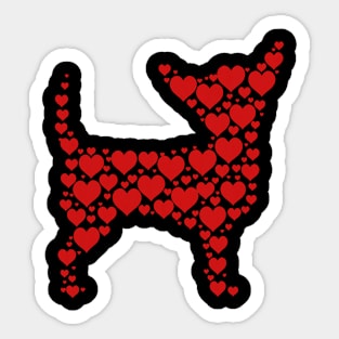 Heart Dog Lover Gifts Chihuahua Puppy Valentines Day Sticker